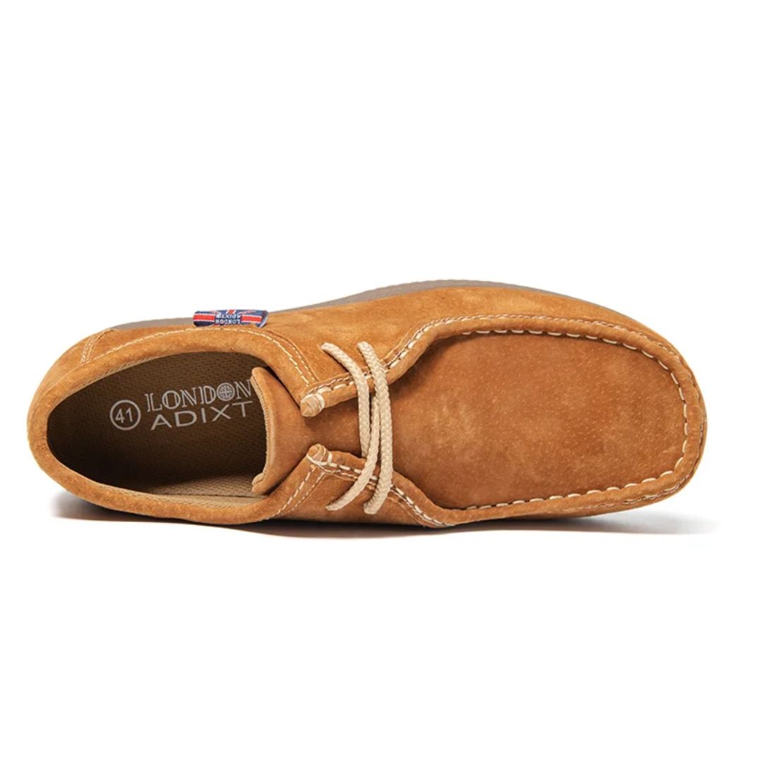 Brauner Wildleder-Mokassin, Herrenschuh, London Adixt, Größe 41, lässig, bequem, modisch.