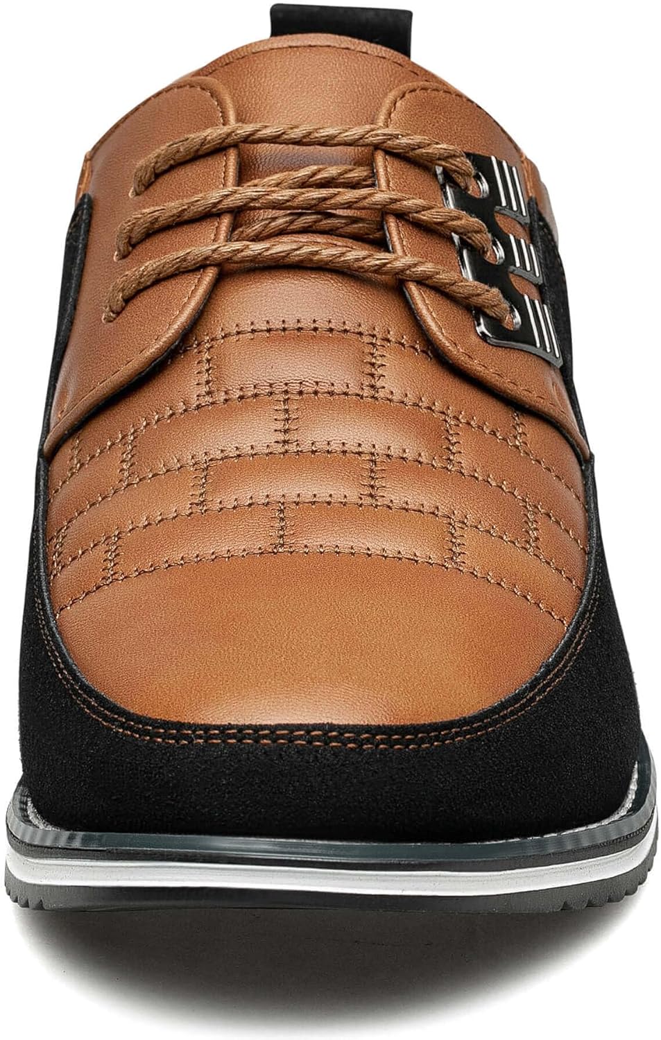 Brauner Herren-Ledersneaker mit Schnürsenkeln, rutschfeste Sohle, modisches Design.
