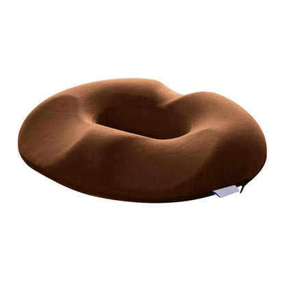 Braunes orthopädisches Sitzkissen, ergonomisch, Memory-Schaum, für Komfort und Unterstützung.