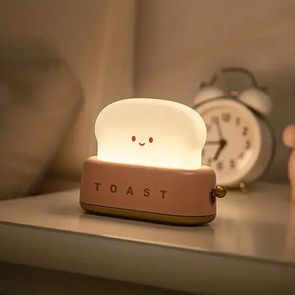 Nachtlicht in Toastform, LED, warmweiß, Kinderzimmer, dekorativ, energiesparend, süßes Design.