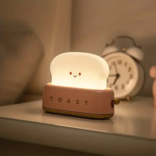 Nachtlicht in Toastform, LED, warmweiß, Kinderzimmer, dekorativ, energiesparend, süßes Design.