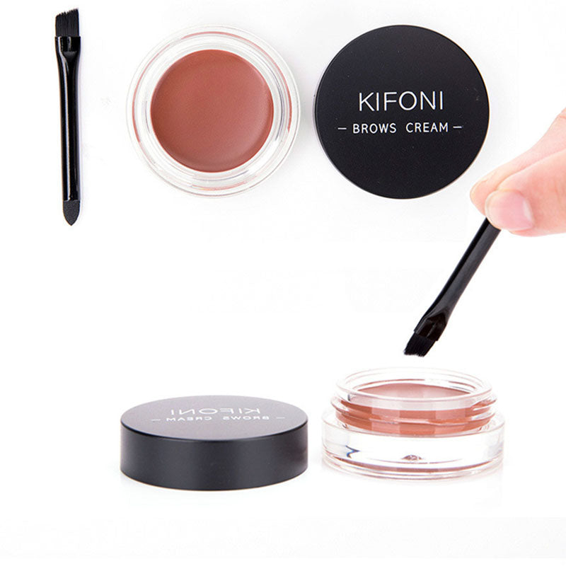 KIFONI Augenbrauencreme, braun, mit Pinsel, Make-up, Augenbrauenpflege, Kosmetikprodukt.