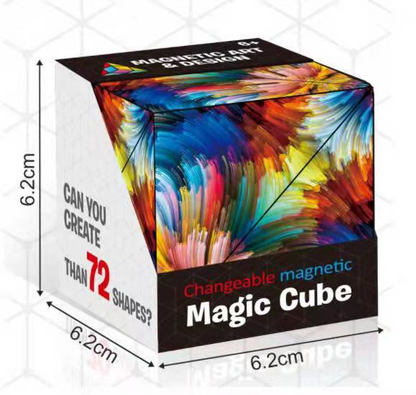 Bunte, veränderbare magnetische Zauberwürfel-Verpackung, 6,2 cm, 72 Formen, Spielzeug.