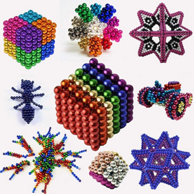Bunte Magnetkugeln, geometrische Formen, 3D-Puzzle, Kreativspielzeug, DIY, Lernspielzeug.