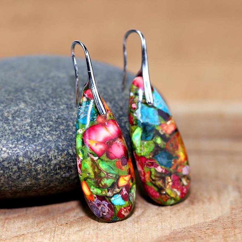 Bunte Harz-Ohrringe mit Haken, handgefertigt, einzigartiges Design, modisch, Damen-Schmuck.