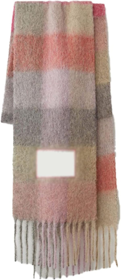 Bunter Damen-Schal aus Wolle, kariert, weich, modisch, Herbst-Winter-Accessoire.