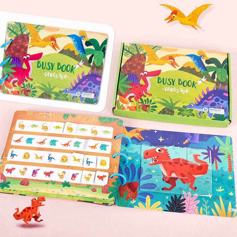 Dinosaurier Busy Book für Kinder, Lernspielzeug, bunt, interaktiv, pädagogisch, Zintuigenboek.