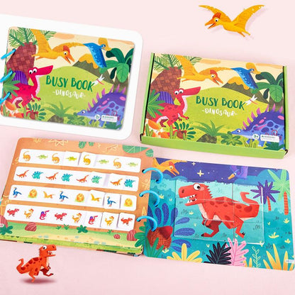 Dinosaurier Busy Book für Kinder, Lernspielzeug, bunt, interaktiv, pädagogisch, Zintuigenboek.