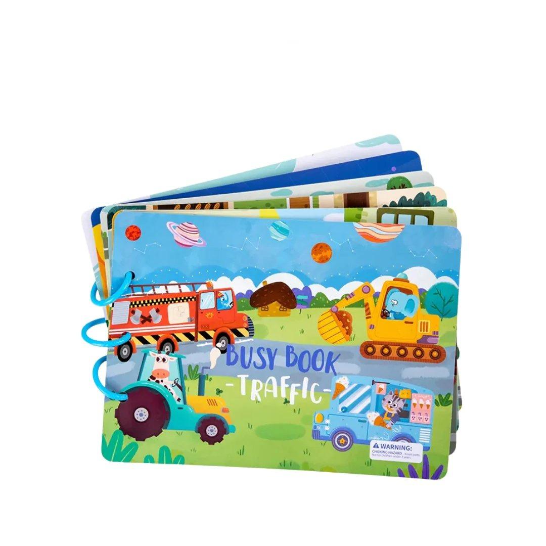 Kinder-Busybook Verkehr, bunt, Lernspielzeug, pädagogisch, Zintuigenboek, Pantino.