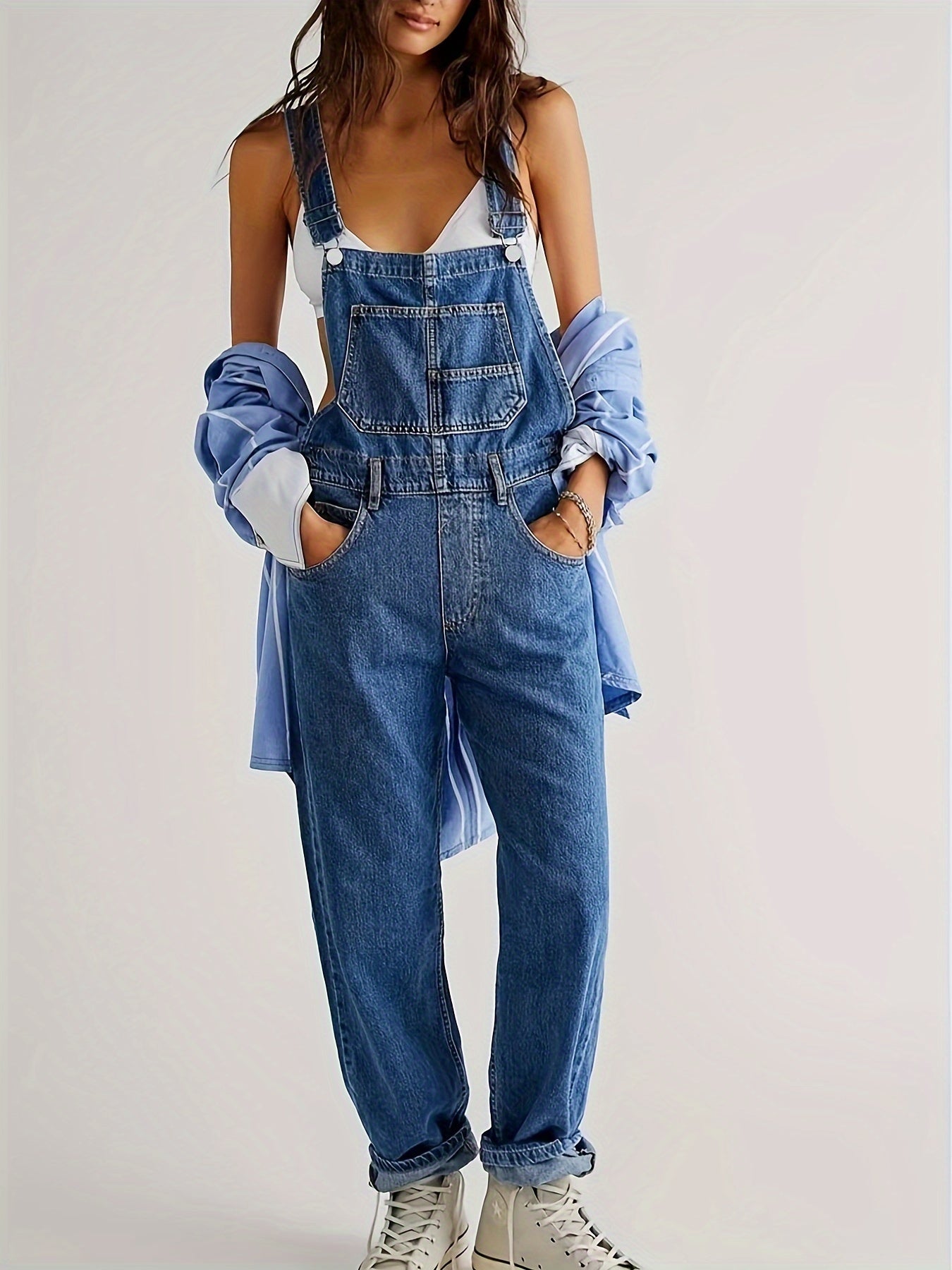 Stilig denimjumpsuit för damer, för alla dagar - CityEase