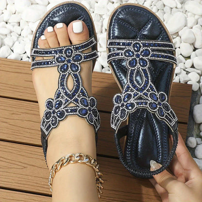 Bohemisk strandsandal med elastisk rem – Naima