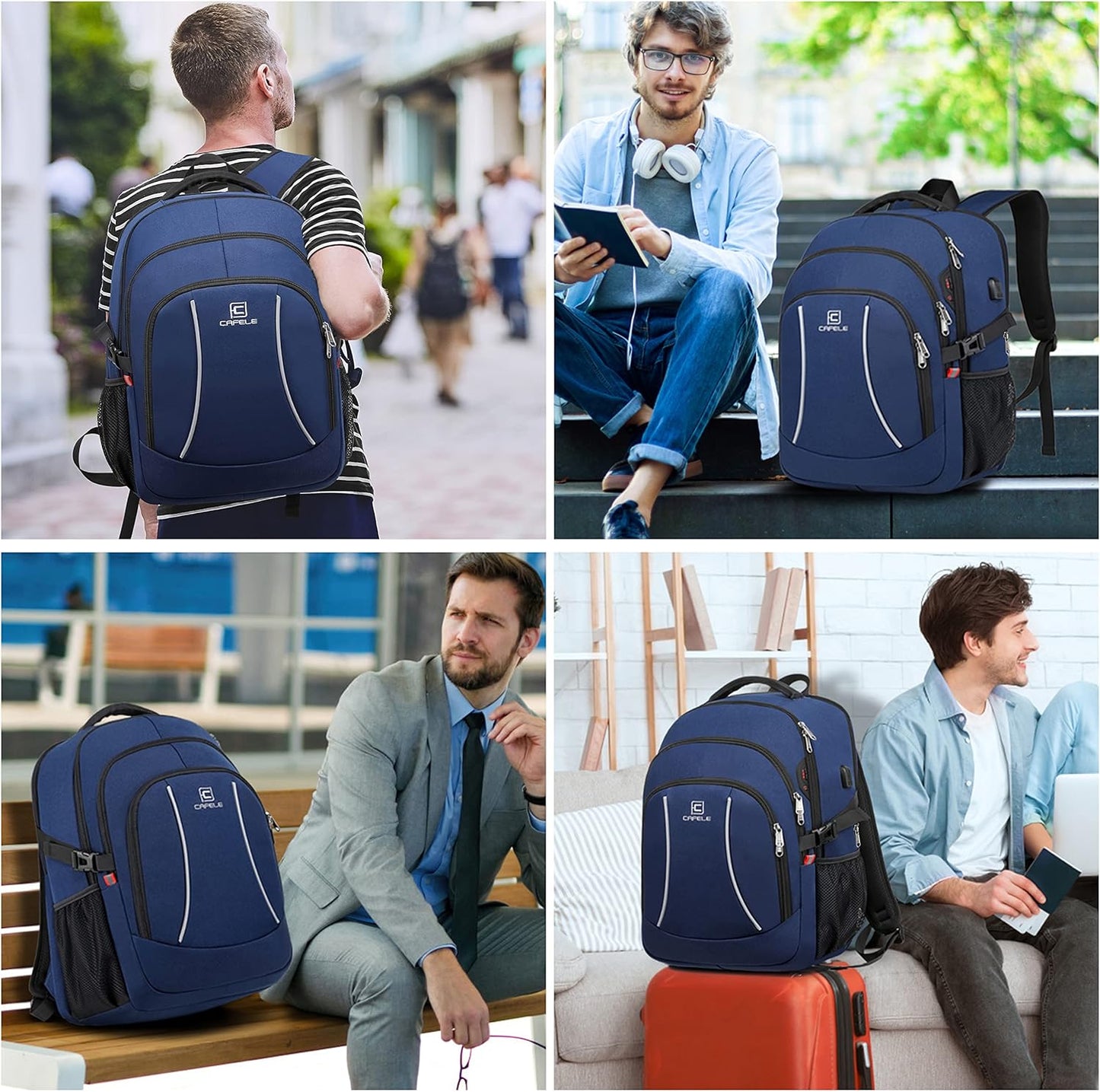 Vattentät laptopryggsäck med USB-port och stöldskydd – TechPro