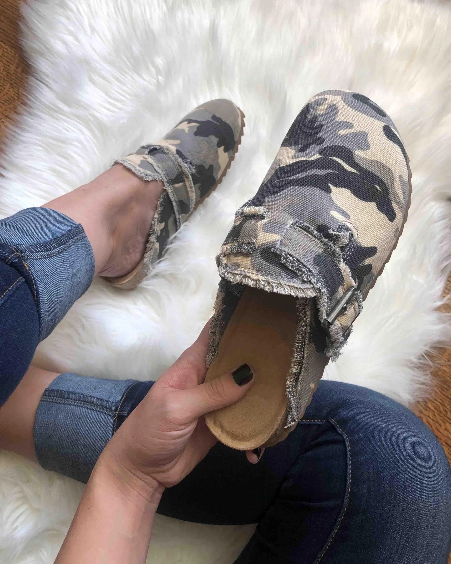 Camo-Clogs für Damen, Camouflage-Muster, bequem, modisch, Freizeit, Herbstmode, Schuhe.