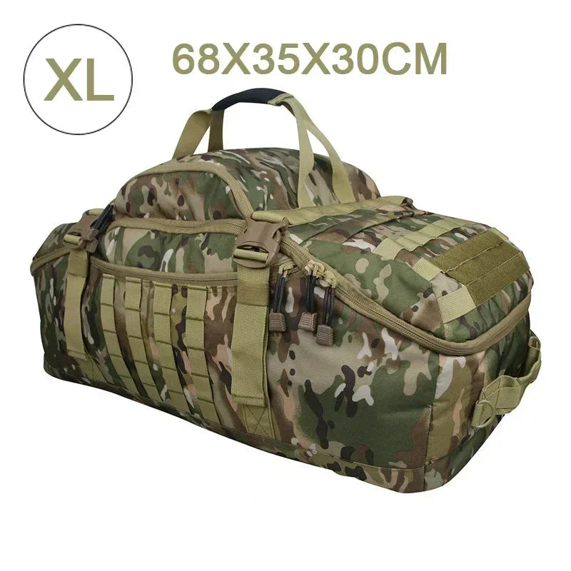 XL Tarnmuster Reisetasche, 68x35x30cm, robust, vielseitig, Outdoor, Camping, Militärstil.