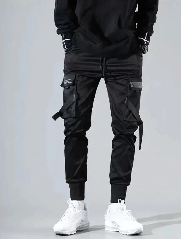 Höstiga multi-pocket hiphop-cargobyxor för herr – Dante