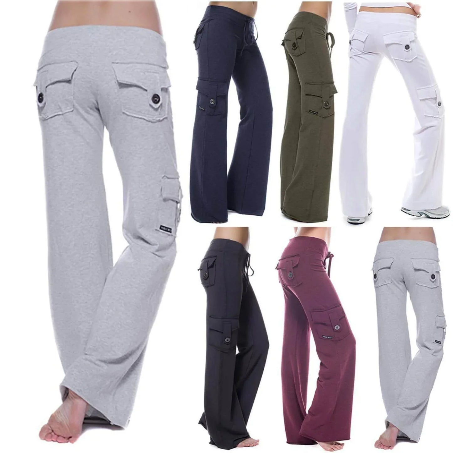 Damska Bootcut Cargo Byxa med fickor – Isabella Höstupplaga