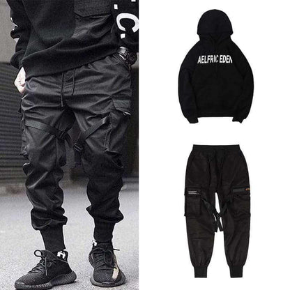Höstiga multi-pocket hiphop-cargobyxor för herr – Dante
