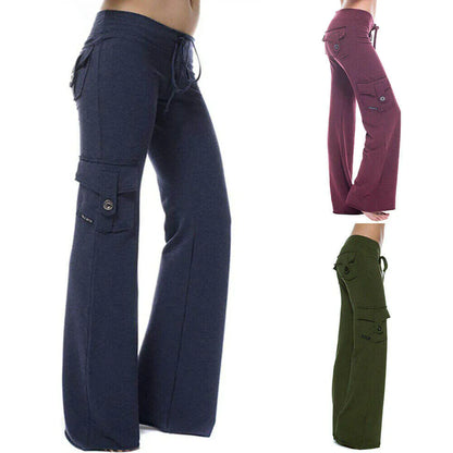Damska Bootcut Cargo Byxa med fickor – Isabella Höstupplaga