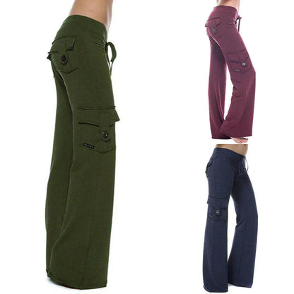 Damska Bootcut Cargo Byxa med fickor – Isabella Höstupplaga