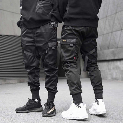 Höstiga multi-pocket hiphop-cargobyxor för herr – Dante