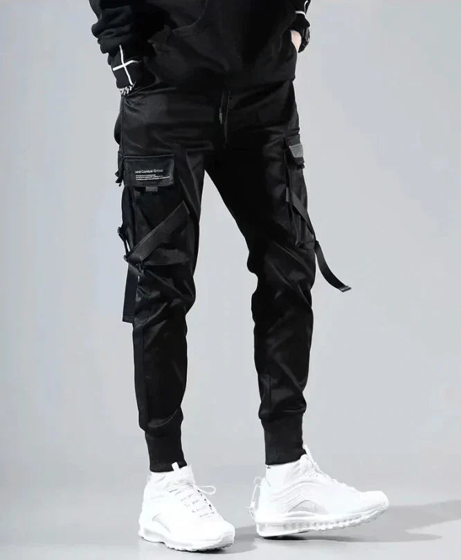 Höstiga multi-pocket hiphop-cargobyxor för herr – Dante