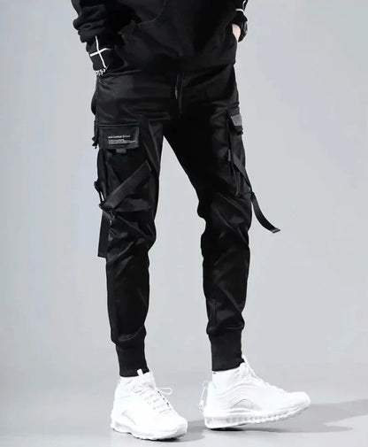 Höstiga multi-pocket hiphop-cargobyxor för herr – Dante
