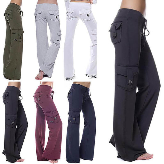 Damska Bootcut Cargo Byxa med fickor – Isabella Höstupplaga