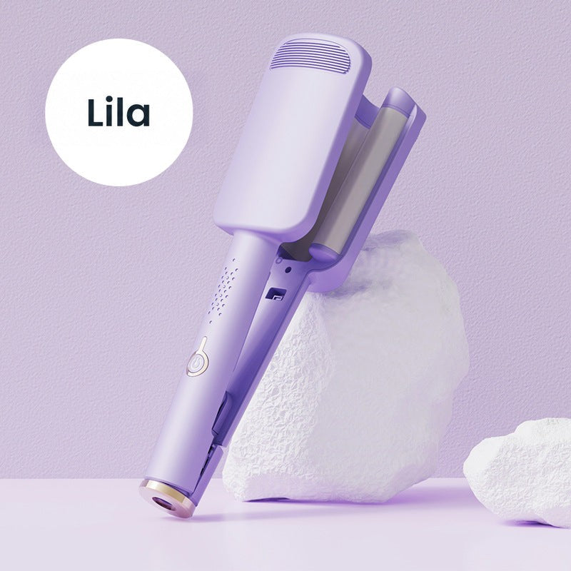 Den lila vågtången lutar mot en vit sten mot en ljuslila bakgrund 5