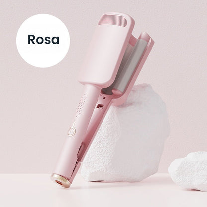Den rosa vågtången lutar mot en vit sten mot en ljusrosa bakgrund 3