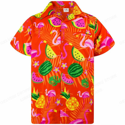 Tropisk 3D-flamingoskjorta – Kai