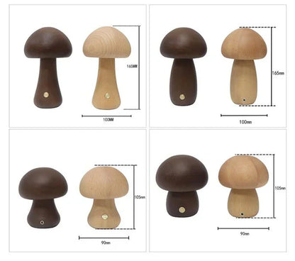 Holz-Pilz-Pfeffermühlen, dunkel und hell, 165mm und 105mm, modernes Küchendesign.