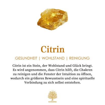 Citrin Edelstein, gelb, für Wohlstand und Glück, spirituelle Reinigung, Chakra-Heilung.