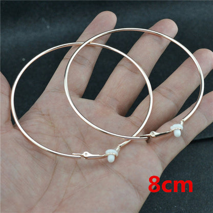 Ohrringe ohne Stecker, roségold, 8cm, klassisch, modisch, silberbeschichtet, Clip-Design.