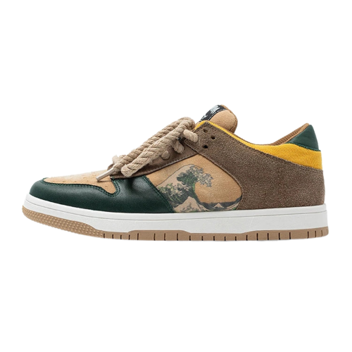 Konstfulla unisex platå-sneakers med vågmotiv – Daiki