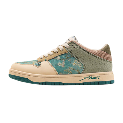 Stiliga unisex konst-sneakers med mandelblomstryck – Arta