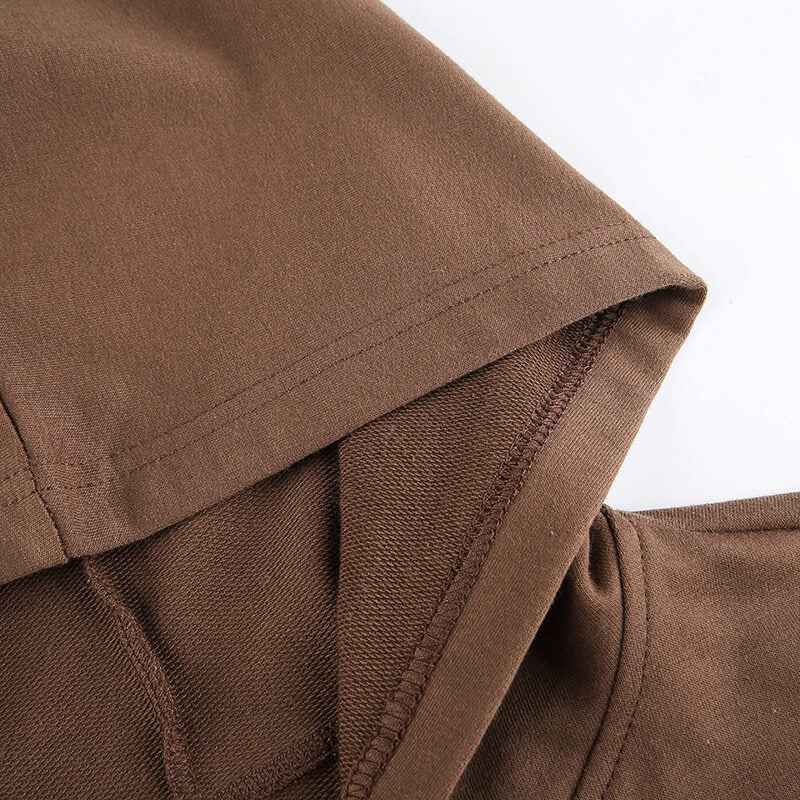 Höstig, trendig figurnära croppad zip-up-hoodie för dam med huva – Alina