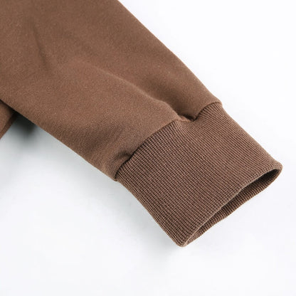 Höstig, trendig figurnära croppad zip-up-hoodie för dam med huva – Alina