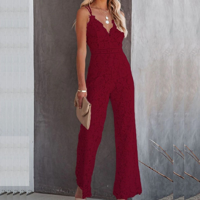 Luftig och moderiktig damjumpsuit från Ibiza med hög midja – Amira