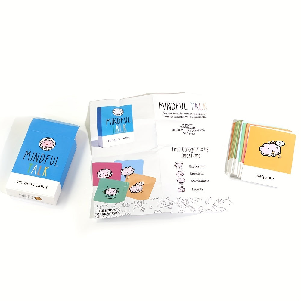 Mindful Talk Kartenset, blau, Kommunikationsspiel, Achtsamkeit, 52 Karten, Anleitung, Deutsch