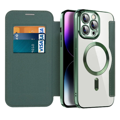 Läder Flip-fodral med magnetadsorption och RFID-skydd – Valtrix (1+1 GRATIS)