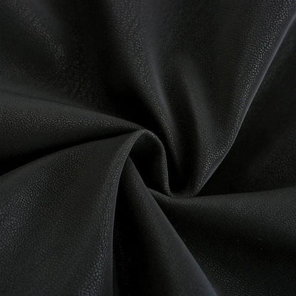 Schwarzer Kunstlederstoff, strukturiert, für Polster, Mode, Dekoration, hochwertig.