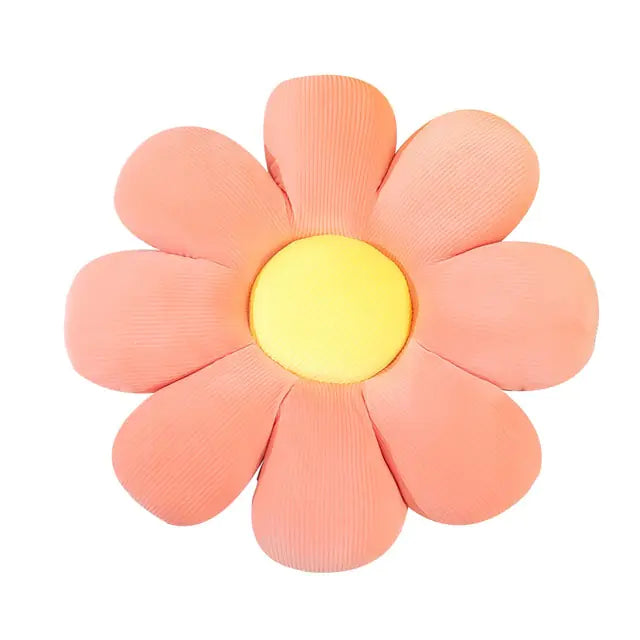 Rosa Blume Kissen, dekoratives Sofakissen, gelber Kern, weiches Plüschmaterial, Wohnaccessoire