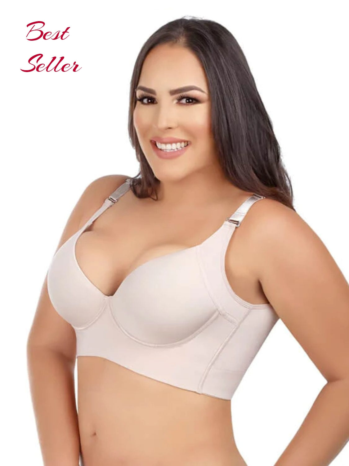 Damen-BH in Beige, tiefer Ausschnitt, gepolstert, Bestseller, bequem, stützend.