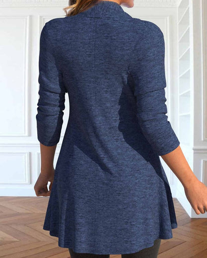 Damenblazer blau, langärmelig, elegantes Design, Freizeitmode, hochwertiger Stoff
