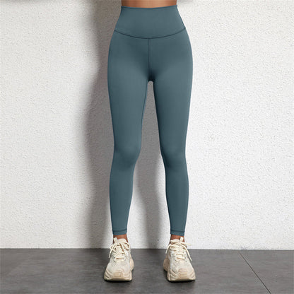 Damen-Leggings in Dunkeljade, hoch tailliert, nahtlos, Sportbekleidung, Fitnessmode.