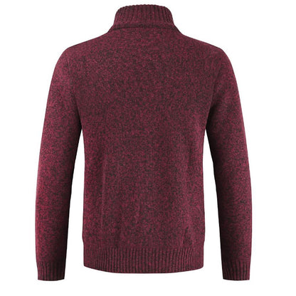 Roter Strickpullover Herren, Rückansicht, warm, modisch, Winterkleidung, Baumwollmischung