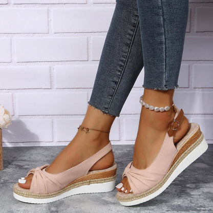 Damen Sandalen Rosa, Komfortabel, Keilabsatz, Sommermode, Freizeit, Bequem, Trendy