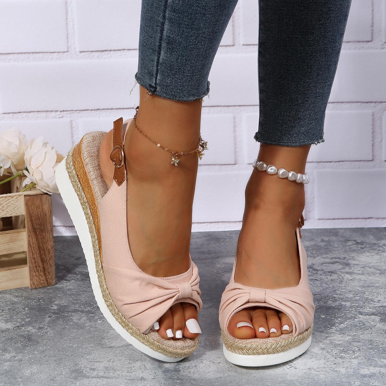 Damen Sandalen Rosa, Keilabsatz, Komfort, Sommermode, Freizeit, Bequem, Trend, Elegant