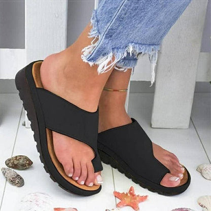 Schwarze Damen-Sandalen, bequem, rutschfest, Sommermode, Strand, lässig, Fußbett, Größe 38.