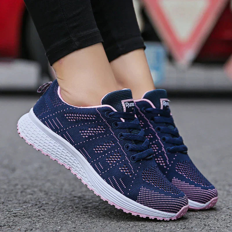 Damen-Sneaker, blau-rosa, atmungsaktiv, leicht, Outdoor, Größe 35-44, Sportschuhe.